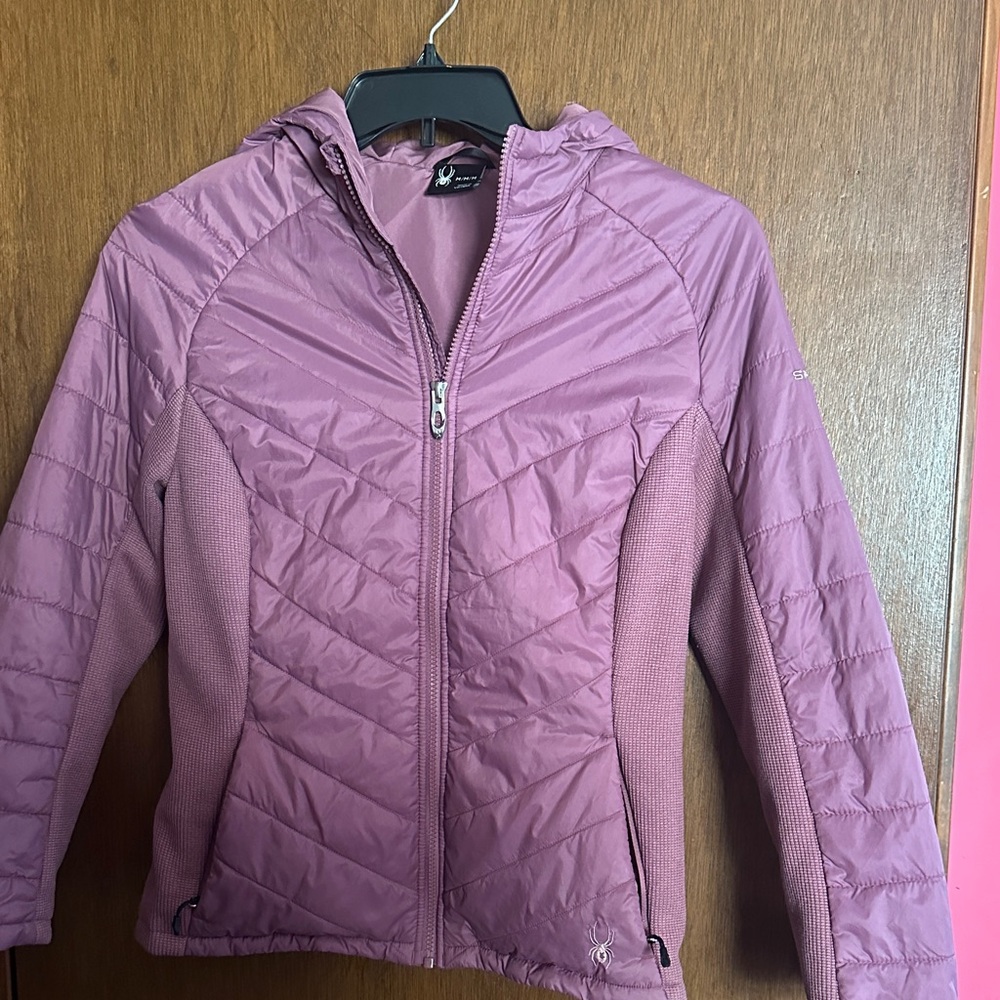 Spyder Women's Mauve Puffer Hooded Jacket